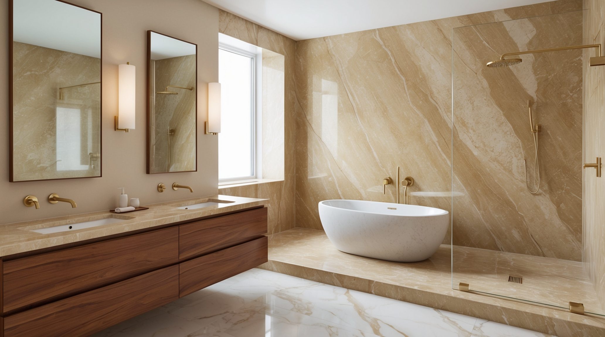 Spa master bathroom in Wilton Manors FL — wide view