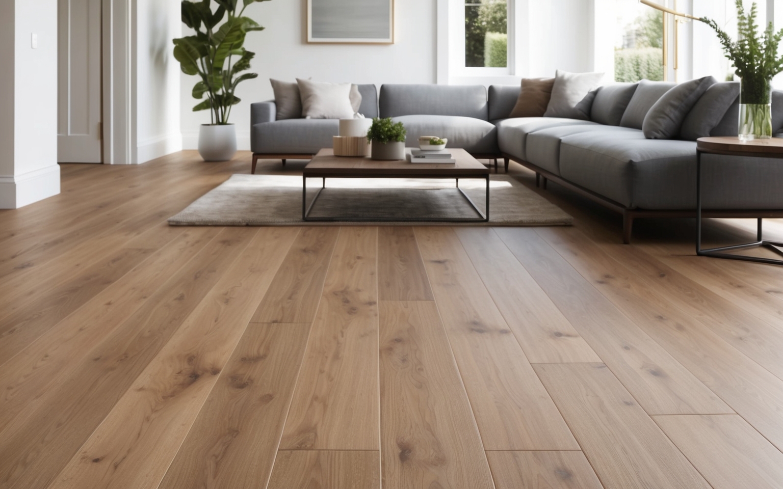 Wood-look luxury vinyl plank flooring installation